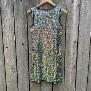 Silver sequin dress